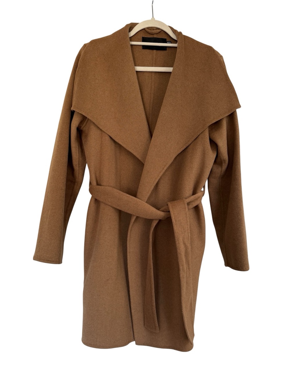 Tahari Camel Wool-Blend Wrap Coat